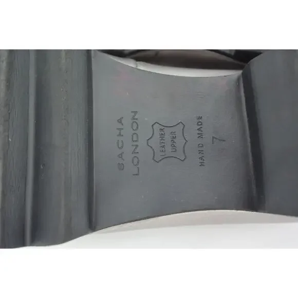 Sacha London Yaiza Pewter Leather Studded Pointed Toe Platform Shoes Size 7 - Picture 10 of 11